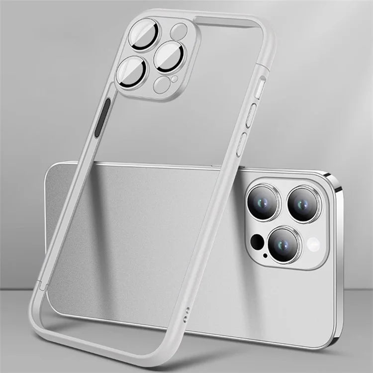 VOERO Slim Bumper Frame for iPhone 13 Pro 6.1 inch Case Hard PC Phone Cover with PC Lens Film