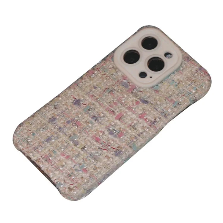 For iPhone 15 Pro Max Case Anti-Drop Lens Frame TPU+Cloth Phone Protector