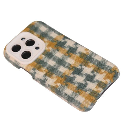 For iPhone 14 Pro Case Shockproof TPU+Cloth Phone Case with Lens Frame / Yellow