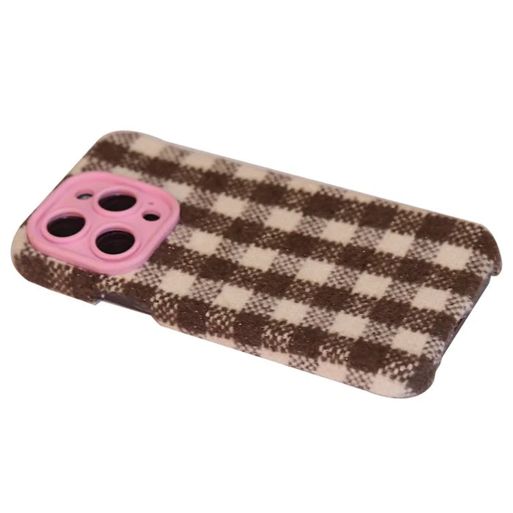 For iPhone 14 Pro Case Shockproof TPU+Cloth Phone Case with Lens Frame / White