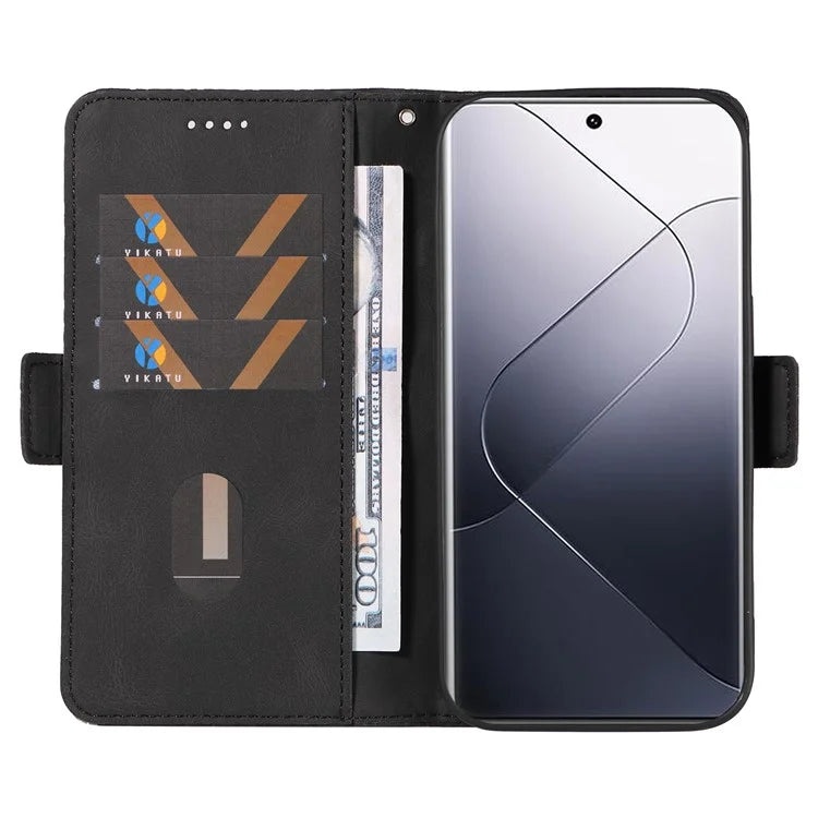 For Xiaomi 14 Pro Case Rhombus Imprinted Leather Flip Phone Protective Cover