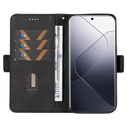 For Xiaomi 14 Pro Case Rhombus Imprinted Leather Flip Phone Protective Cover