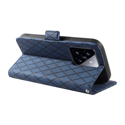 For Xiaomi 14 Pro Case Rhombus Imprinted Leather Flip Phone Protective Cover