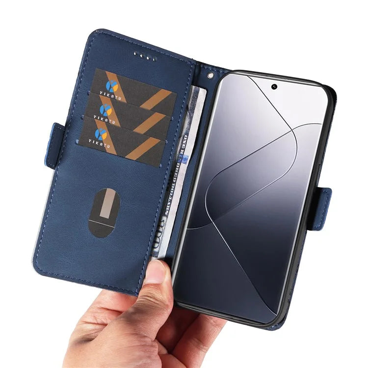 For Xiaomi 14 Pro Case Rhombus Imprinted Leather Flip Phone Protective Cover