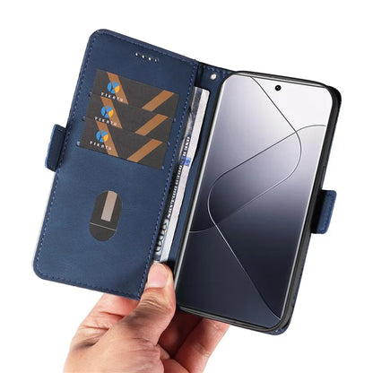 For Xiaomi 14 Pro Case Rhombus Imprinted Leather Flip Phone Protective Cover