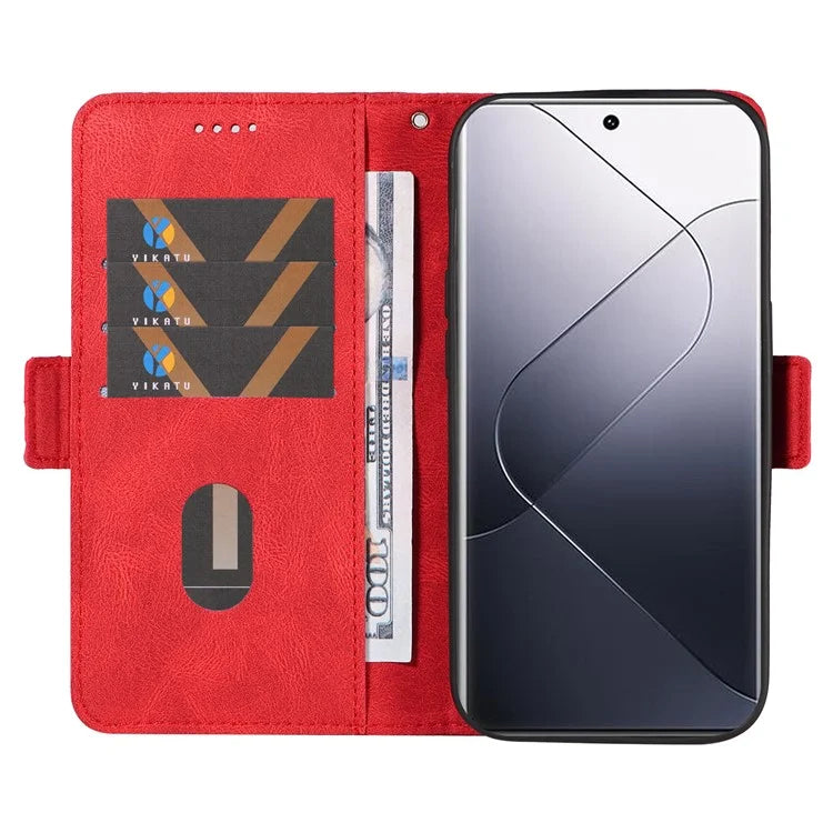 For Xiaomi 14 Pro Case Rhombus Imprinted Leather Flip Phone Protective Cover