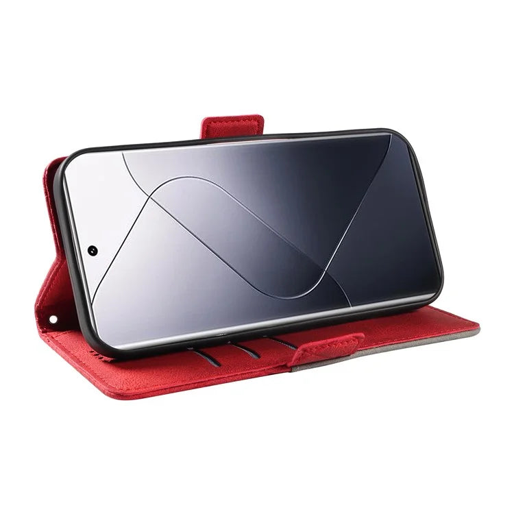 For Xiaomi 14 Pro Case Rhombus Imprinted Leather Flip Phone Protective Cover