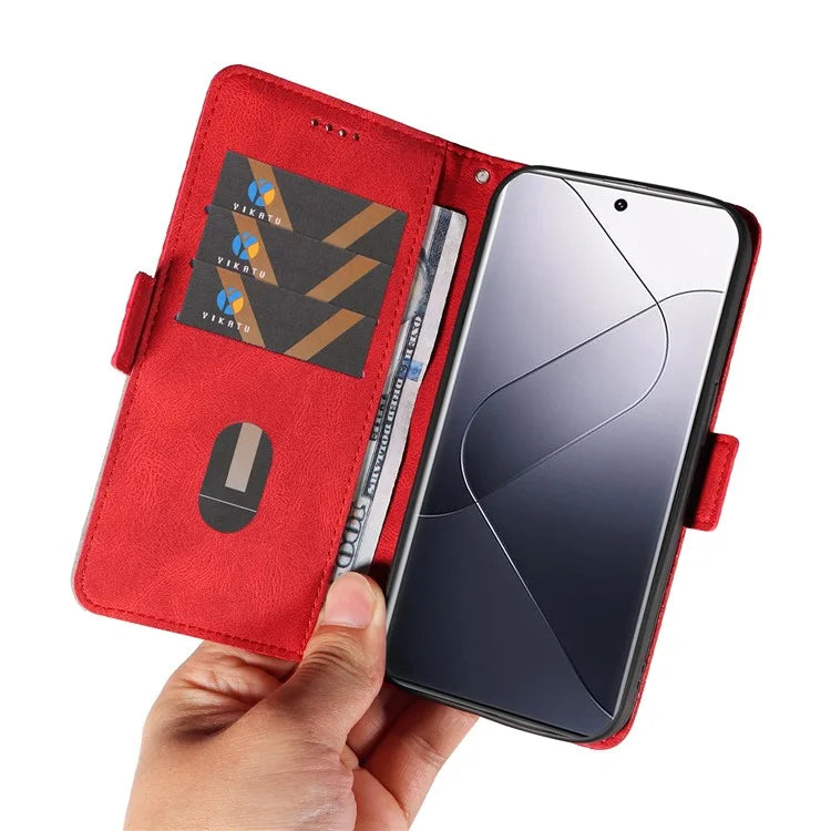 For Xiaomi 14 Pro Case Rhombus Imprinted Leather Flip Phone Protective Cover