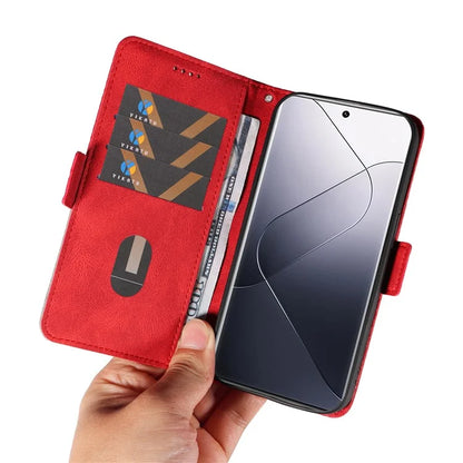 For Xiaomi 14 Pro Case Rhombus Imprinted Leather Flip Phone Protective Cover