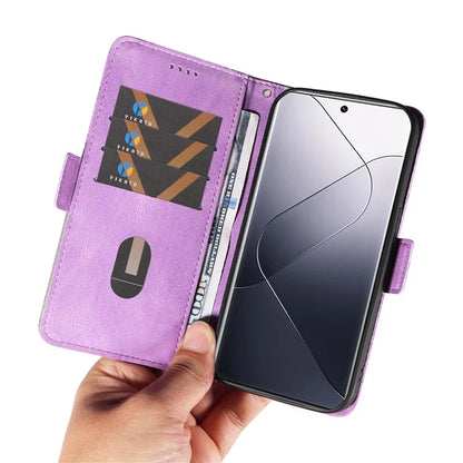 For Xiaomi 14 Pro Case Rhombus Imprinted Leather Flip Phone Protective Cover