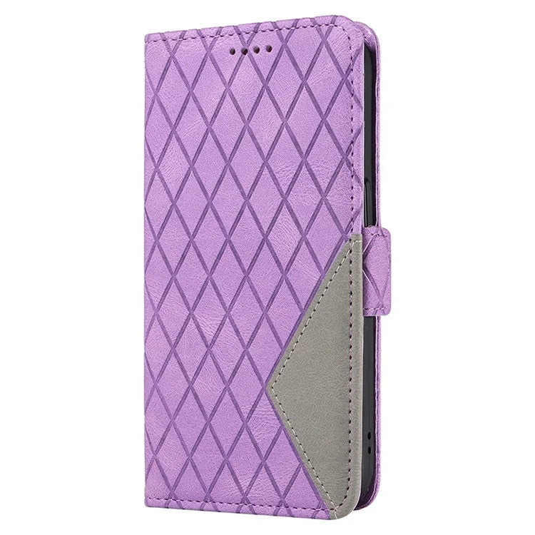 For Xiaomi 14 Pro Case Rhombus Imprinted Leather Flip Phone Protective Cover
