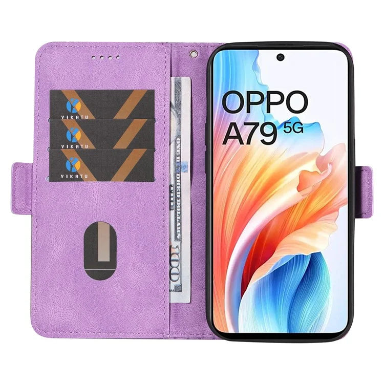For Oppo A79 5G / A2 5G Case Imprinted Leather Protective Wallet Stand Phone Cover