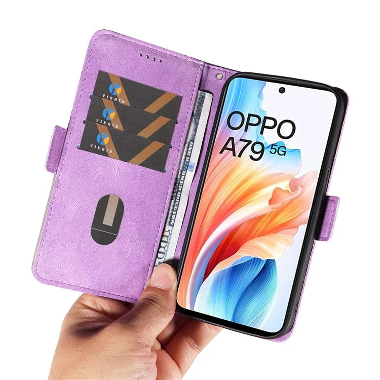 For Oppo A79 5G / A2 5G Case Imprinted Leather Protective Wallet Stand Phone Cover