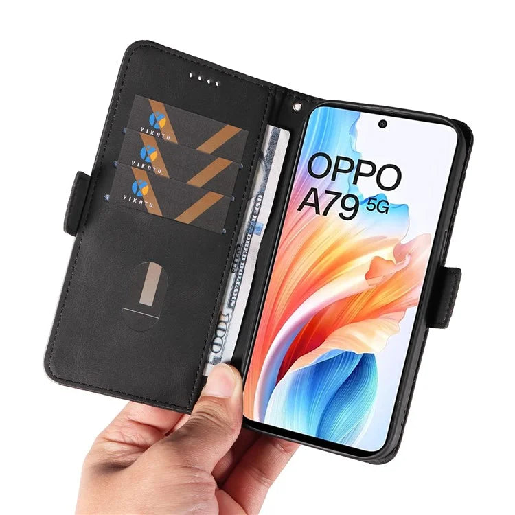 For Oppo A79 5G / A2 5G Case Imprinted Leather Protective Wallet Stand Phone Cover