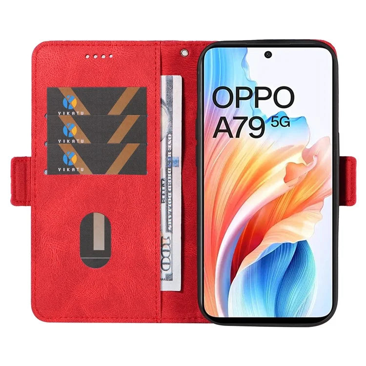 For Oppo A79 5G / A2 5G Case Imprinted Leather Protective Wallet Stand Phone Cover