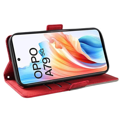 For Oppo A79 5G / A2 5G Case Imprinted Leather Protective Wallet Stand Phone Cover