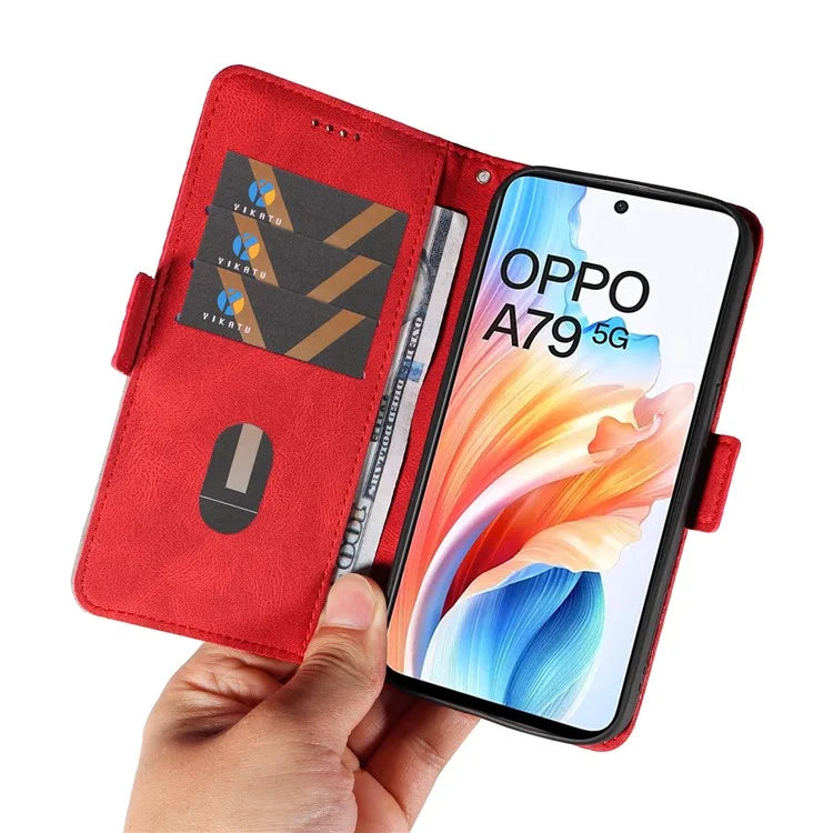 For Oppo A79 5G / A2 5G Case Imprinted Leather Protective Wallet Stand Phone Cover