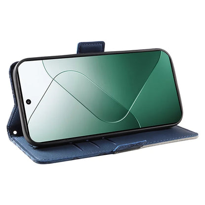 For Xiaomi 14 Case Rhombus Imprinted Leather Wallet Phone Stand Cover
