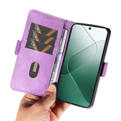 For Xiaomi 14 Case Rhombus Imprinted Leather Wallet Phone Stand Cover