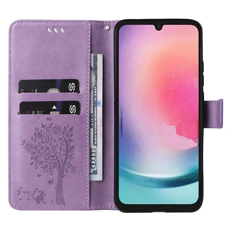 KT Imprinting Flower Series-3 for Samsung Galaxy A25 5G (Global) (161.0 x 76.5 x 8.3mm) Phone Case Magnetic Phone Cover Wallet