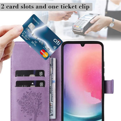 KT Imprinting Flower Series-3 for Samsung Galaxy A25 5G (Global) (161.0 x 76.5 x 8.3mm) Phone Case Magnetic Phone Cover Wallet