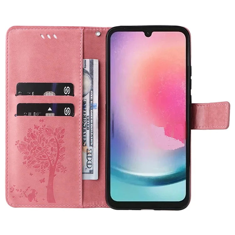KT Imprinting Flower Series-3 for Samsung Galaxy A25 5G (Global) (161.0 x 76.5 x 8.3mm) Phone Case Magnetic Phone Cover Wallet