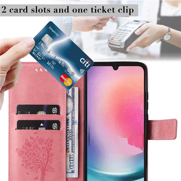 KT Imprinting Flower Series-3 for Samsung Galaxy A25 5G (Global) (161.0 x 76.5 x 8.3mm) Phone Case Magnetic Phone Cover Wallet