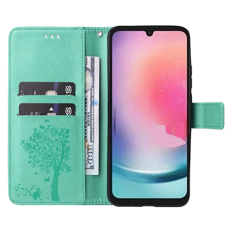 KT Imprinting Flower Series-3 for Samsung Galaxy A25 5G (Global) (161.0 x 76.5 x 8.3mm) Phone Case Magnetic Phone Cover Wallet