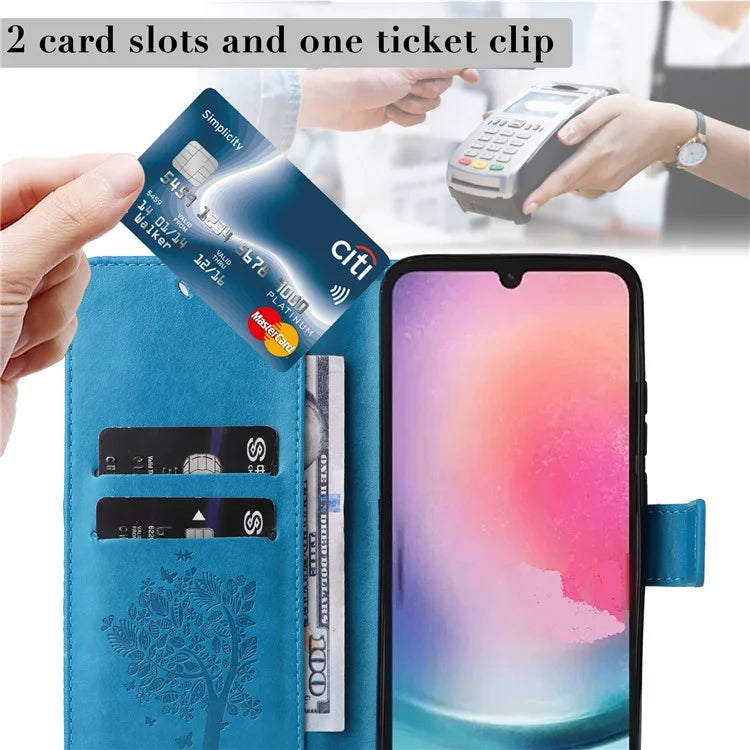 KT Imprinting Flower Series-3 for Samsung Galaxy A25 5G (Global) (161.0 x 76.5 x 8.3mm) Phone Case Magnetic Phone Cover Wallet