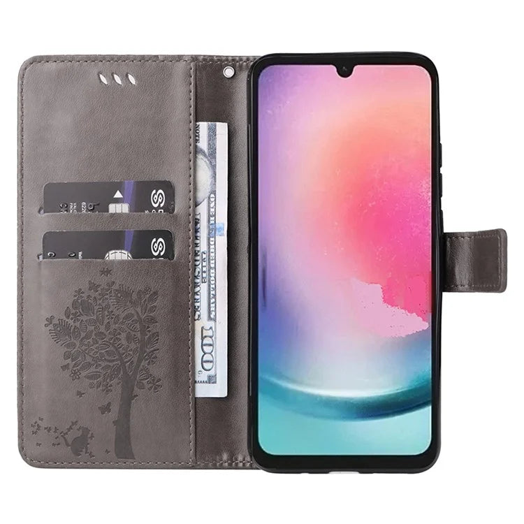 KT Imprinting Flower Series-3 for Samsung Galaxy A25 5G (Global) (161.0 x 76.5 x 8.3mm) Phone Case Magnetic Phone Cover Wallet