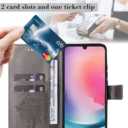 KT Imprinting Flower Series-3 for Samsung Galaxy A25 5G (Global) (161.0 x 76.5 x 8.3mm) Phone Case Magnetic Phone Cover Wallet