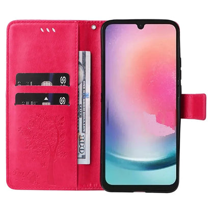 KT Imprinting Flower Series-3 for Samsung Galaxy A25 5G (Global) (161.0 x 76.5 x 8.3mm) Phone Case Magnetic Phone Cover Wallet