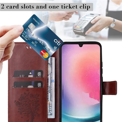 KT Imprinting Flower Series-3 for Samsung Galaxy A25 5G (Global) (161.0 x 76.5 x 8.3mm) Phone Case Magnetic Phone Cover Wallet