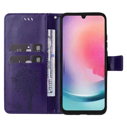 KT Imprinting Flower Series-3 for Samsung Galaxy A25 5G (Global) (161.0 x 76.5 x 8.3mm) Phone Case Magnetic Phone Cover Wallet