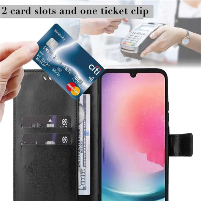 KT Imprinting Flower Series-3 for Samsung Galaxy A25 5G (Global) (161.0 x 76.5 x 8.3mm) Phone Case Magnetic Phone Cover Wallet