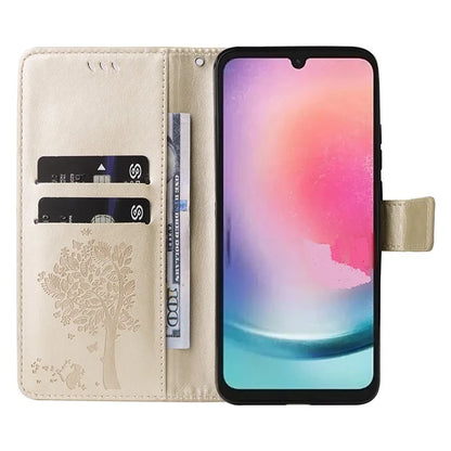 KT Imprinting Flower Series-3 for Samsung Galaxy A25 5G (Global) (161.0 x 76.5 x 8.3mm) Phone Case Magnetic Phone Cover Wallet