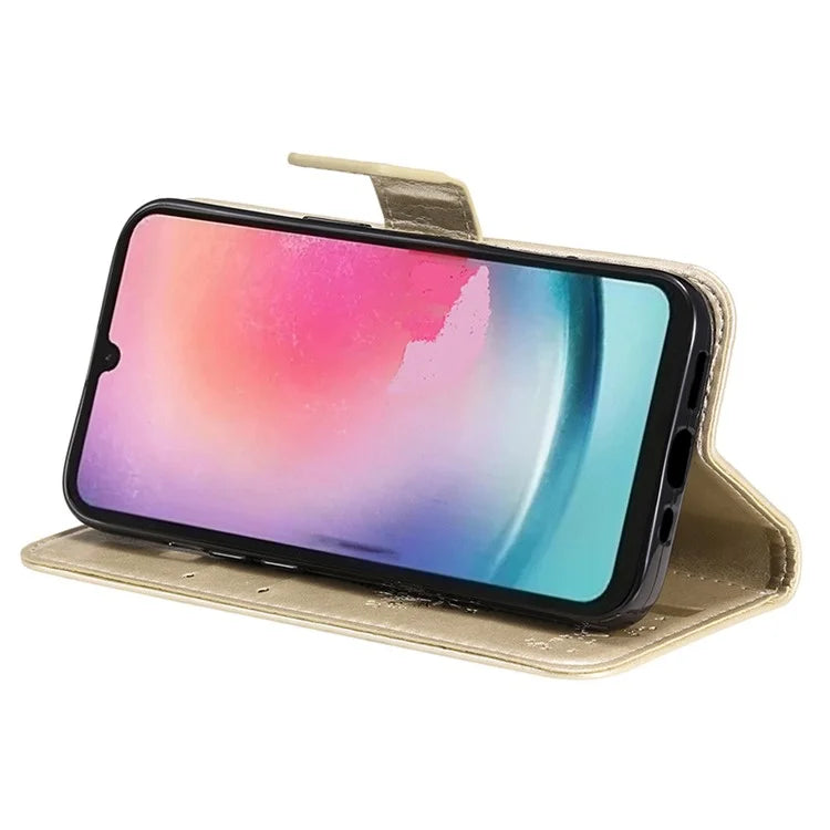 KT Imprinting Flower Series-3 for Samsung Galaxy A25 5G (Global) (161.0 x 76.5 x 8.3mm) Phone Case Magnetic Phone Cover Wallet