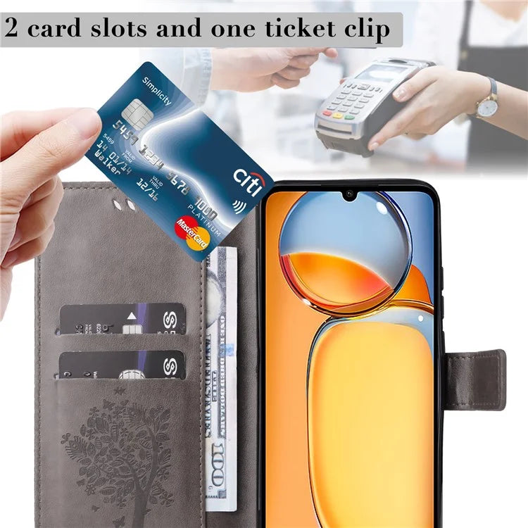 KT Imprinting Flower Series-3 for Xiaomi Redmi 13C 4G / Poco C65 4G Case Imprinted Wallet Phone Cover