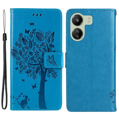 KT Imprinting Flower Series-3 for Xiaomi Redmi 13C 4G / Poco C65 4G Case Imprinted Wallet Phone Cover