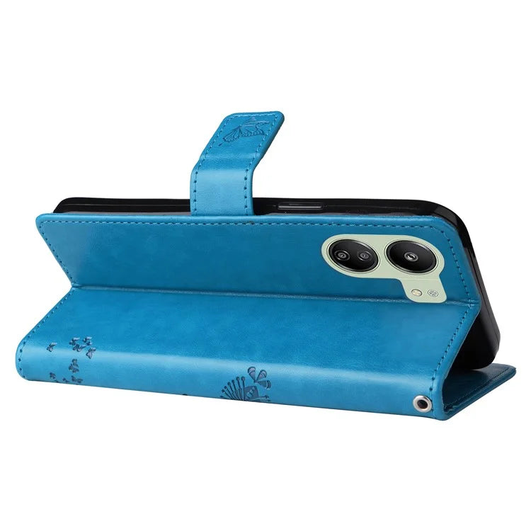 KT Imprinting Flower Series-3 for Xiaomi Redmi 13C 4G / Poco C65 4G Case Imprinted Wallet Phone Cover