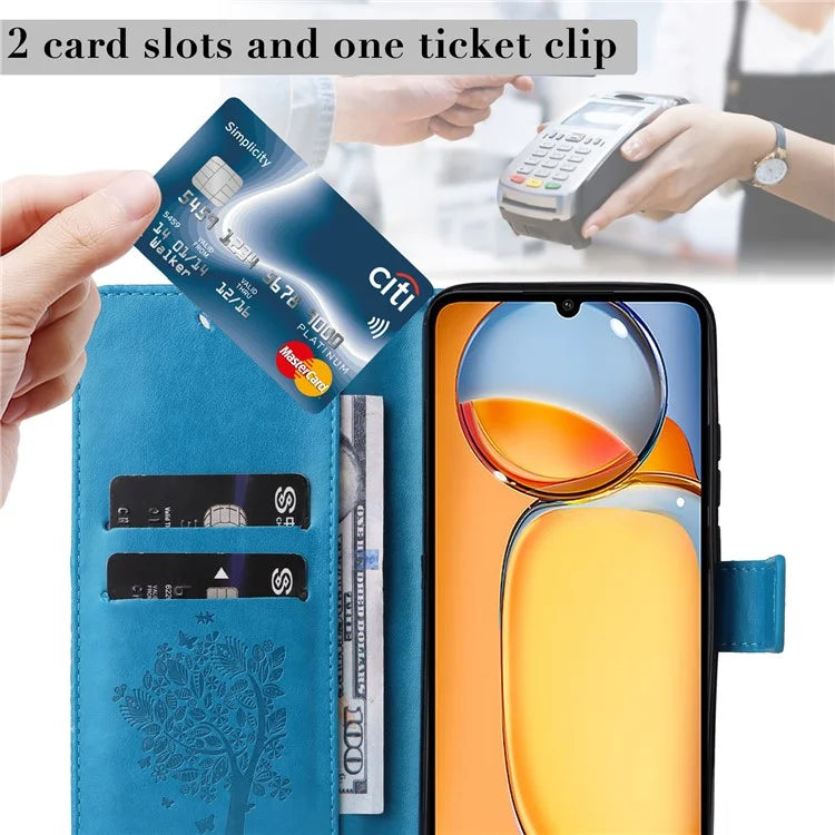 KT Imprinting Flower Series-3 for Xiaomi Redmi 13C 4G / Poco C65 4G Case Imprinted Wallet Phone Cover