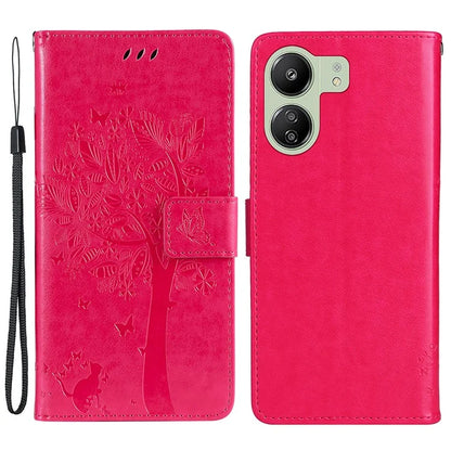 KT Imprinting Flower Series-3 for Xiaomi Redmi 13C 4G / Poco C65 4G Case Imprinted Wallet Phone Cover