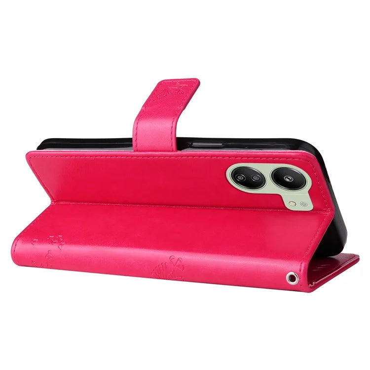 KT Imprinting Flower Series-3 for Xiaomi Redmi 13C 4G / Poco C65 4G Case Imprinted Wallet Phone Cover