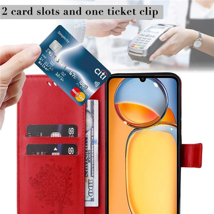 KT Imprinting Flower Series-3 for Xiaomi Redmi 13C 4G / Poco C65 4G Case Imprinted Wallet Phone Cover