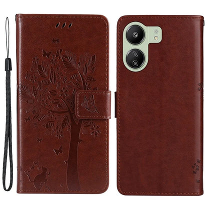 KT Imprinting Flower Series-3 for Xiaomi Redmi 13C 4G / Poco C65 4G Case Imprinted Wallet Phone Cover