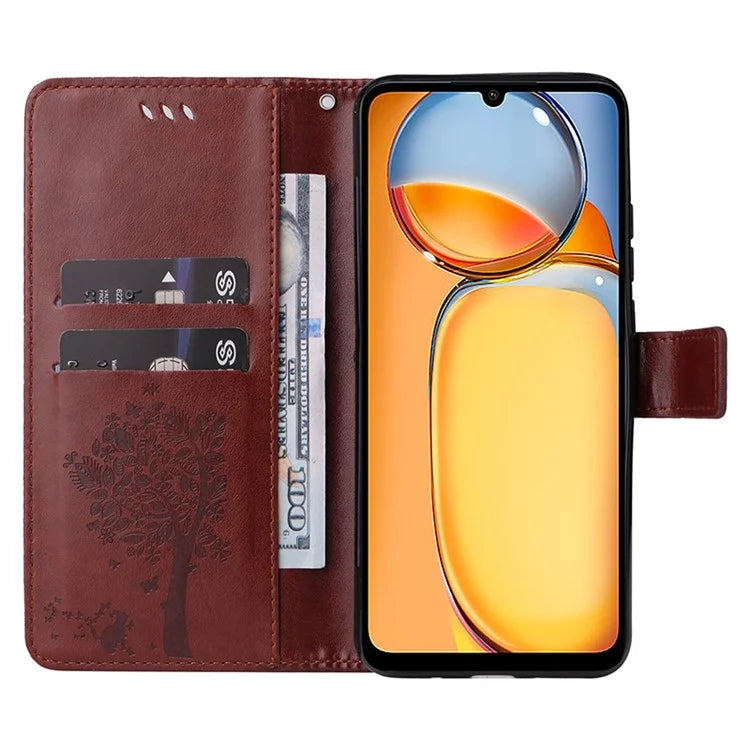 KT Imprinting Flower Series-3 for Xiaomi Redmi 13C 4G / Poco C65 4G Case Imprinted Wallet Phone Cover