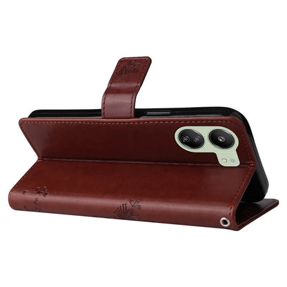 KT Imprinting Flower Series-3 for Xiaomi Redmi 13C 4G / Poco C65 4G Case Imprinted Wallet Phone Cover
