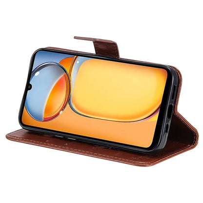 KT Imprinting Flower Series-3 for Xiaomi Redmi 13C 4G / Poco C65 4G Case Imprinted Wallet Phone Cover