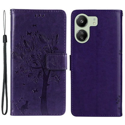 KT Imprinting Flower Series-3 for Xiaomi Redmi 13C 4G / Poco C65 4G Case Imprinted Wallet Phone Cover