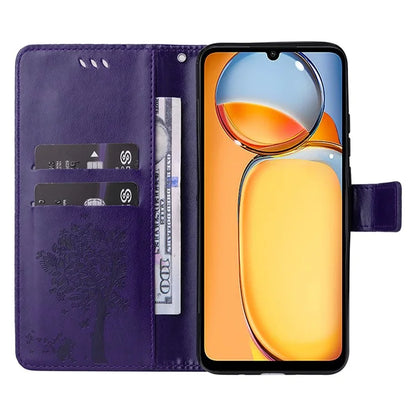 KT Imprinting Flower Series-3 for Xiaomi Redmi 13C 4G / Poco C65 4G Case Imprinted Wallet Phone Cover